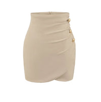 Womens Buttoned American-Style Flattering Hip-Hugging Mini Skirt