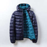 Thin Lightweight Short Type White Duck Down Thin Hooded Jacket