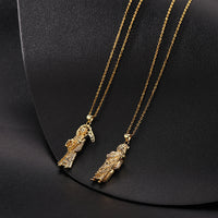Micro-pave Zircon Divine Pendant Jewelry Titanium Steel Chain