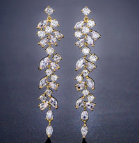Creative Temperament Popular Style Inlaid AAA Zircon Long Earrings