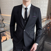 Mens Casual British-Style Slim-Fit Suit Set