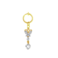 Heart-shaped Zircon Ring Without Perforation Body Piercing Jewelry Titanium Steel Inlaid Pearl Navel Nail