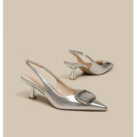 Pointed Toe Classy High Heels High-grade French Square Buckle