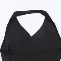 European And American-style Fashionable Versatile Satin-textured Halter-neck Top