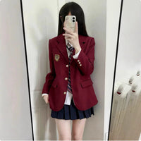 Springautumn Korean Style Navy Blazer For Women