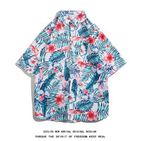 Men's Retro Hong Kong Style Short Sleeve Printed Shirt