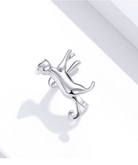 925 Silver Cute Kitten Ear Clip Single