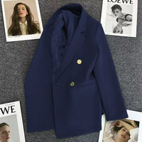 Women's Solid-Colored Defined-Waist Blazer
