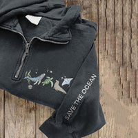 Lapel Half-zip Long-sleeve Casual Hoodie