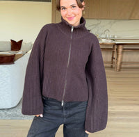 Womens Round-Neck Sweater Coat For Autumn And Winter Warm And Casual