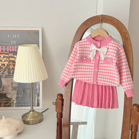 Cardigan Knitted Crew Neck Coat Skirt