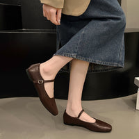 Korean Style Fairy Flat Heel Mary Jane Leather Shoe