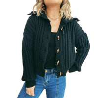 Lapel Long Sleeve Vintage Single-breasted Commute Leisure Thick Sweater