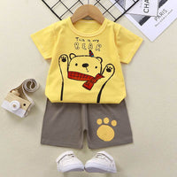 Children's Short-sleeved Suit Summer T-shirt Pure Cotton