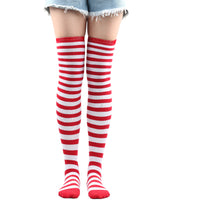 Striped Socks Hold-ups Women Over The Knee Halloween