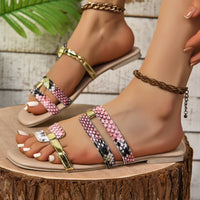 Foreign Trade Large Size Flat Bottom Sandals All-match Asymmetric