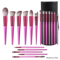 18 Champagne Makeup Brushes Suit High Quality Solid Wood Handle Beauty Tools