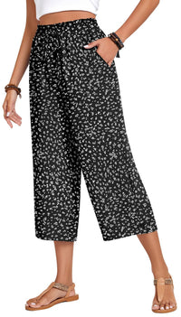 Loose-fitting Casual Wide-leg Pants With Pockets And A High Waist