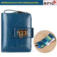 Women's Fashion Short Large Capacity Buckle Wallet