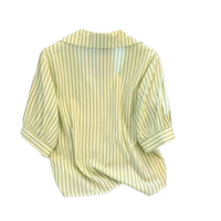 Chiffon Top Women's Fashion Fake Two-Piece Striped Shirt