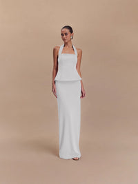 Solid-color Halter Top Sexy Open-back Figure-hugging