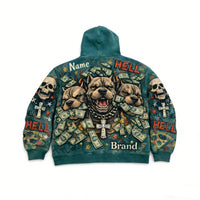 Men's Loose-Fit Long-Sleeve Hooded Pullover Sweatshirt