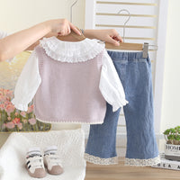 Girls' Baby Children's Clothing Bow Suit