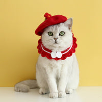 Pet Cat Dog Wool Felt Flower Hat