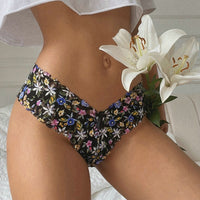 Floral Lace T-back Female French Romantic Hot Girl Seamless