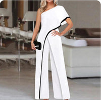 Women's Slimming Printed Fashion Color Contrast Jumpsuit