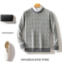 Seven-pin Thick Round Neck Woolen Sweater For Men
