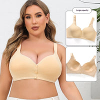 European And American Cup Extra-large Leopard-print Bra Wireless Tank-style Front-closure Lingerie