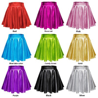 Cos Halloween Performance Costume Shiny Horn Pleated Mini Skirt