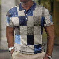 Cross-border European And American Men's Fashion Trend Digital Printing Plaid