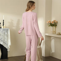 Homewear With Braces Cardigan French Style Three-piece Pajamas For Women