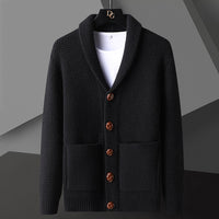 Lapel Button Cardigan Sweater Men's Korean Style