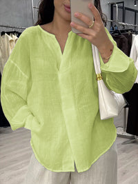 Casual Long Sleeve V-neck Regular Multicolor Women's Tops Blouse