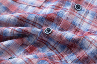 Distressed Washed Plaid Long-sleeved Shirt European And American Fashion Retro Tie-dye