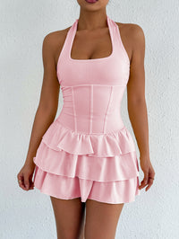 Womens Stylish Sexy Figure-hugging Strap Mini Dress