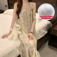 Spaghetti-strap Padded Nightdress For Girls Thin