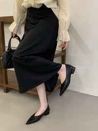 2026 New Spring & Autumn French Niche Design Pointed-Toe Chunky Low Heel Slip-On Pumps For Women, Versatile Elegant Office Style