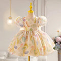 Fashion Puff Sleeve Bowknot Girl Dress