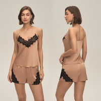 Summer Cozy Home Loungewear Suspender Shorts Set