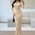 Elegant Sophisticated Half-turtleneck Dress