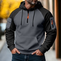 Zipper Decorations Brushed Sports Leisure Pullover Hooded Sweater