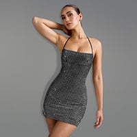 Women's Sexy Halter Neck Tube Dress With Arm-Covering Sleeves