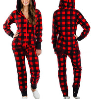 Snowman Print Hooded Homewear Jumpsuit