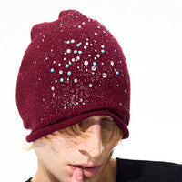 High-end Rhinestone Glitter Knitted Warm Woolen Hat
