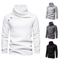 Men's Cascading Collar Sweater Coat Jacquard Pullover Sports Sweater