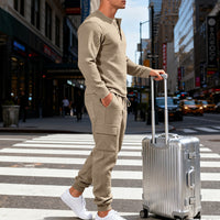 Men's Loose-Fit Retro Long-Sleeve Workwear Suit